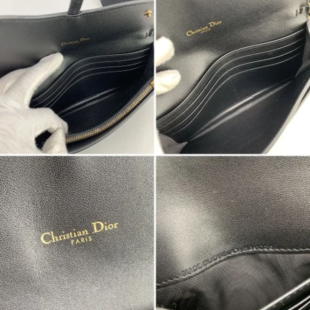 Dior Vintage Pre-owned Leather wallets Black Dames