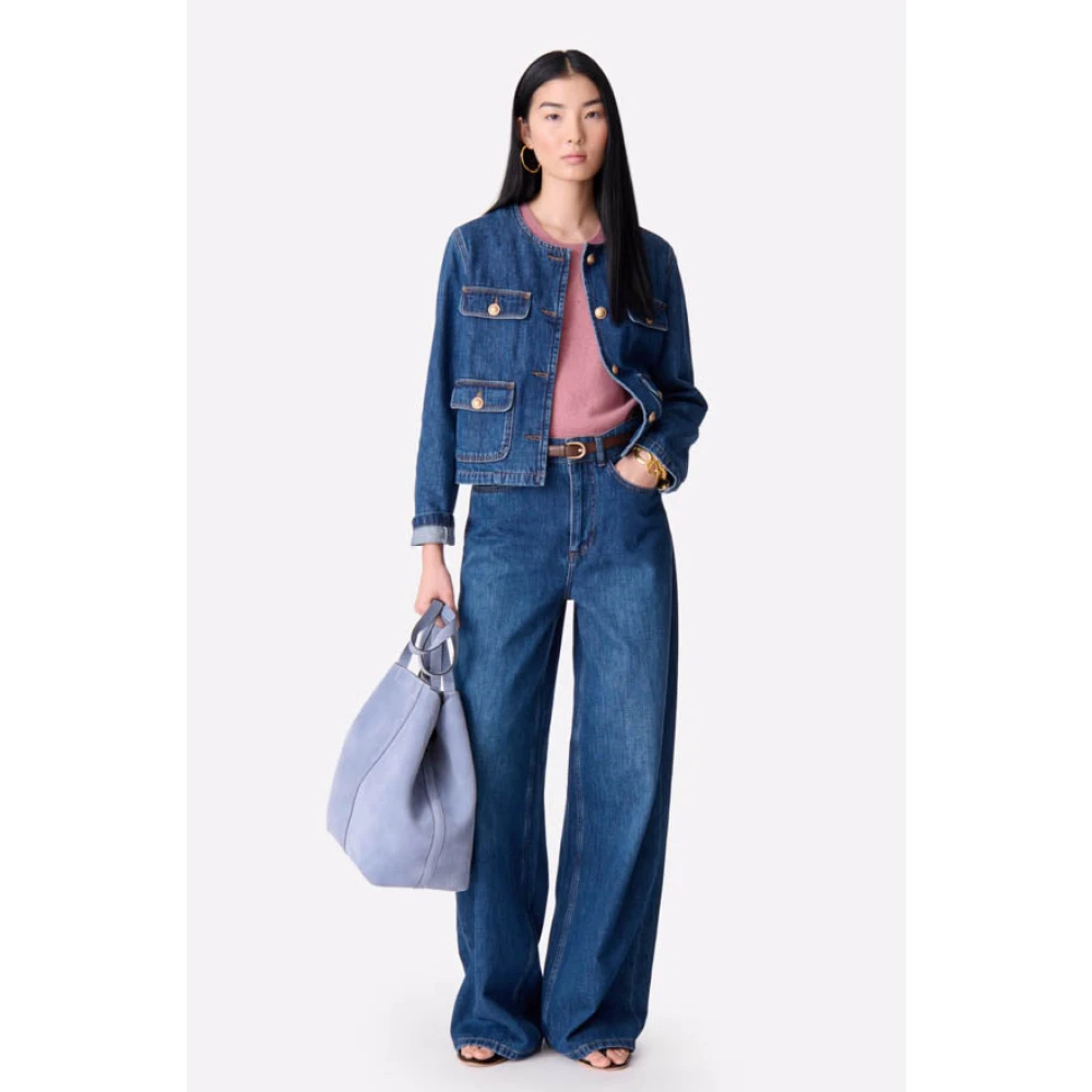 Vanessa Bruno Tweed Style Jeans Jack Blue Dames