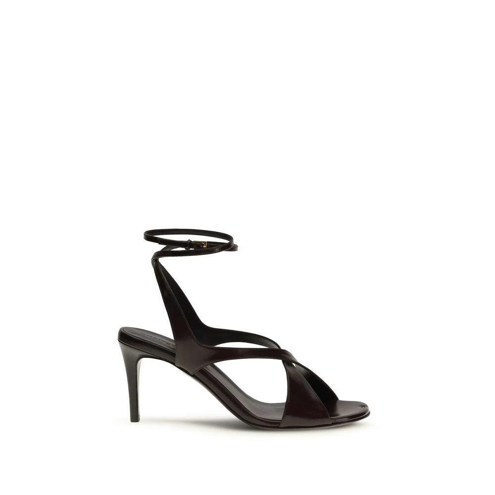 KHAITE | Sandali Liria in pelle lucida marrone scuro | Donna | 39 - Immagine 5