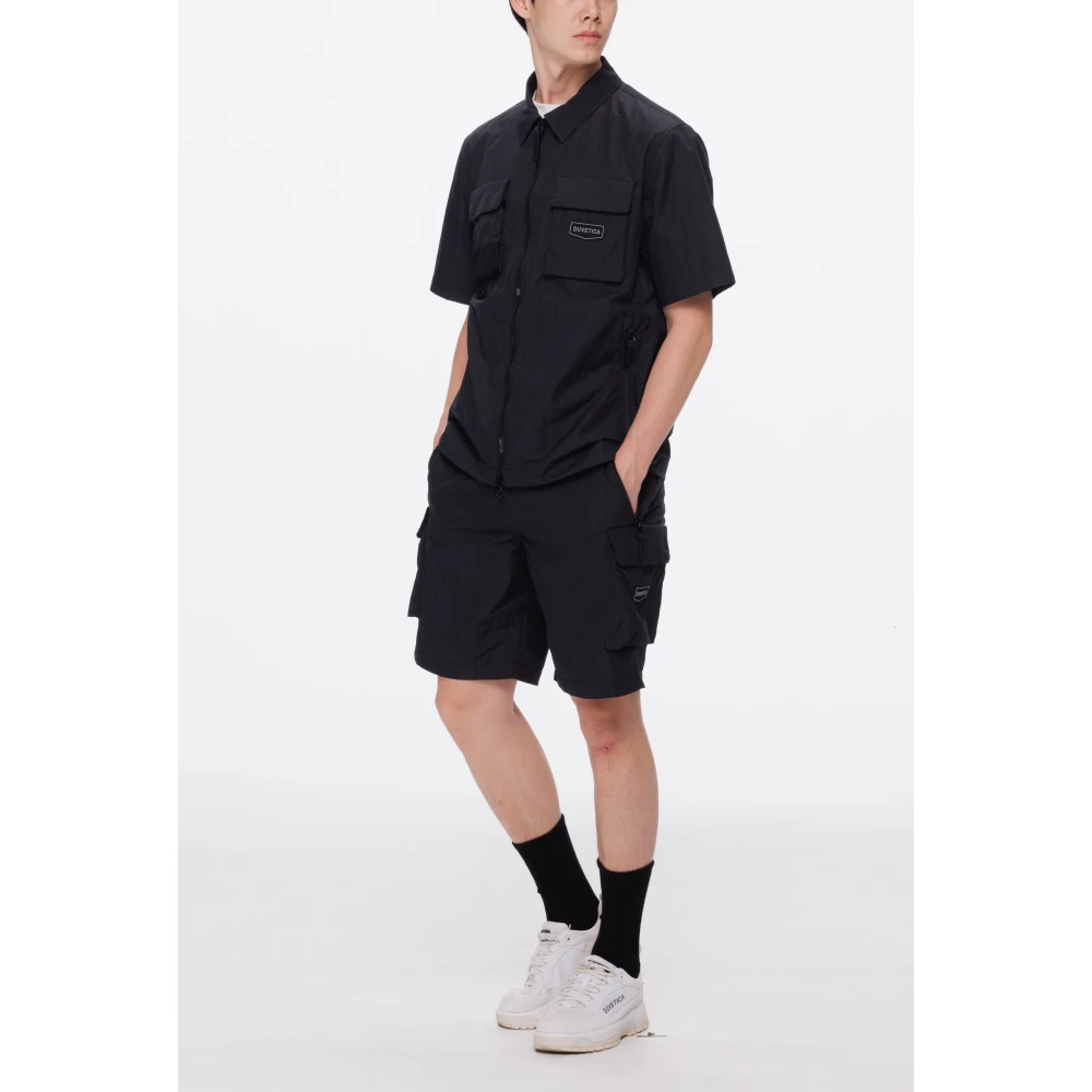 duvetica Zwarte Cargo Shorts met UV-bescherming Black Heren