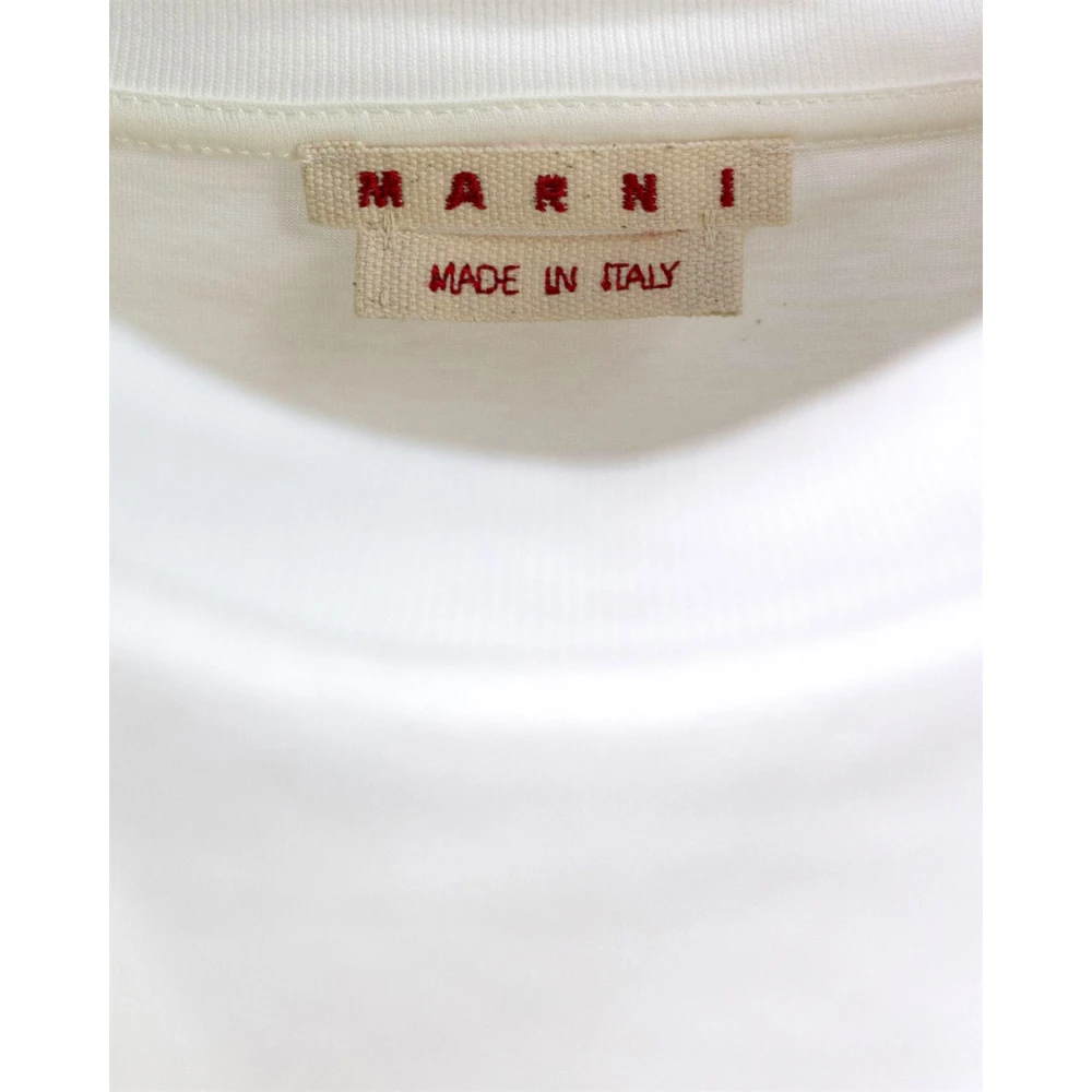 Marni Witte T-shirt met voorlogo print White Dames