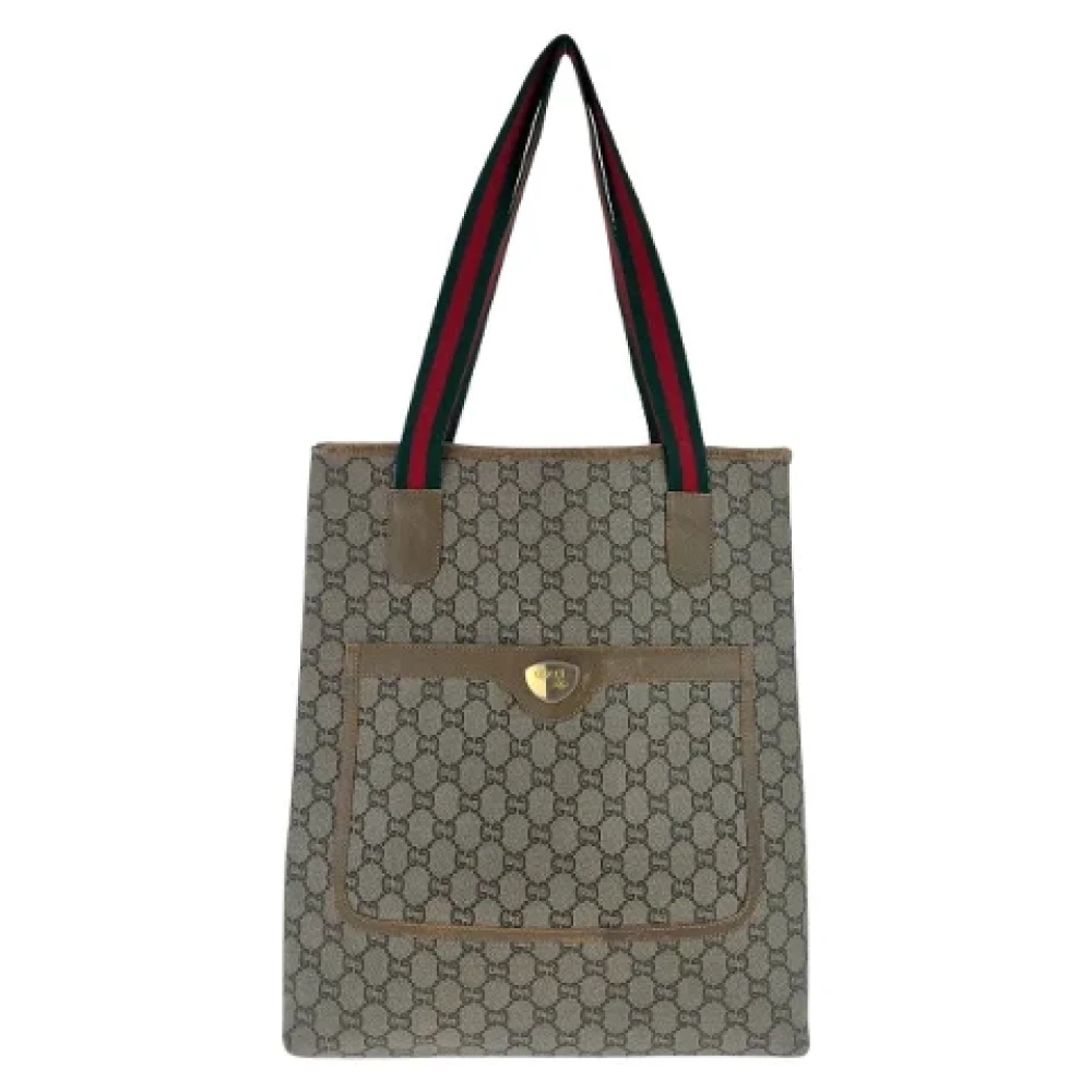 Gucci Vintage Pre-owned Canvas totes Beige Heren