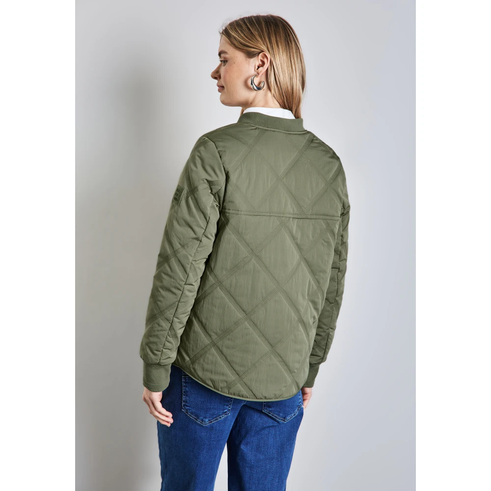 Street One Bomberjack met diamantstiksels Green Dames