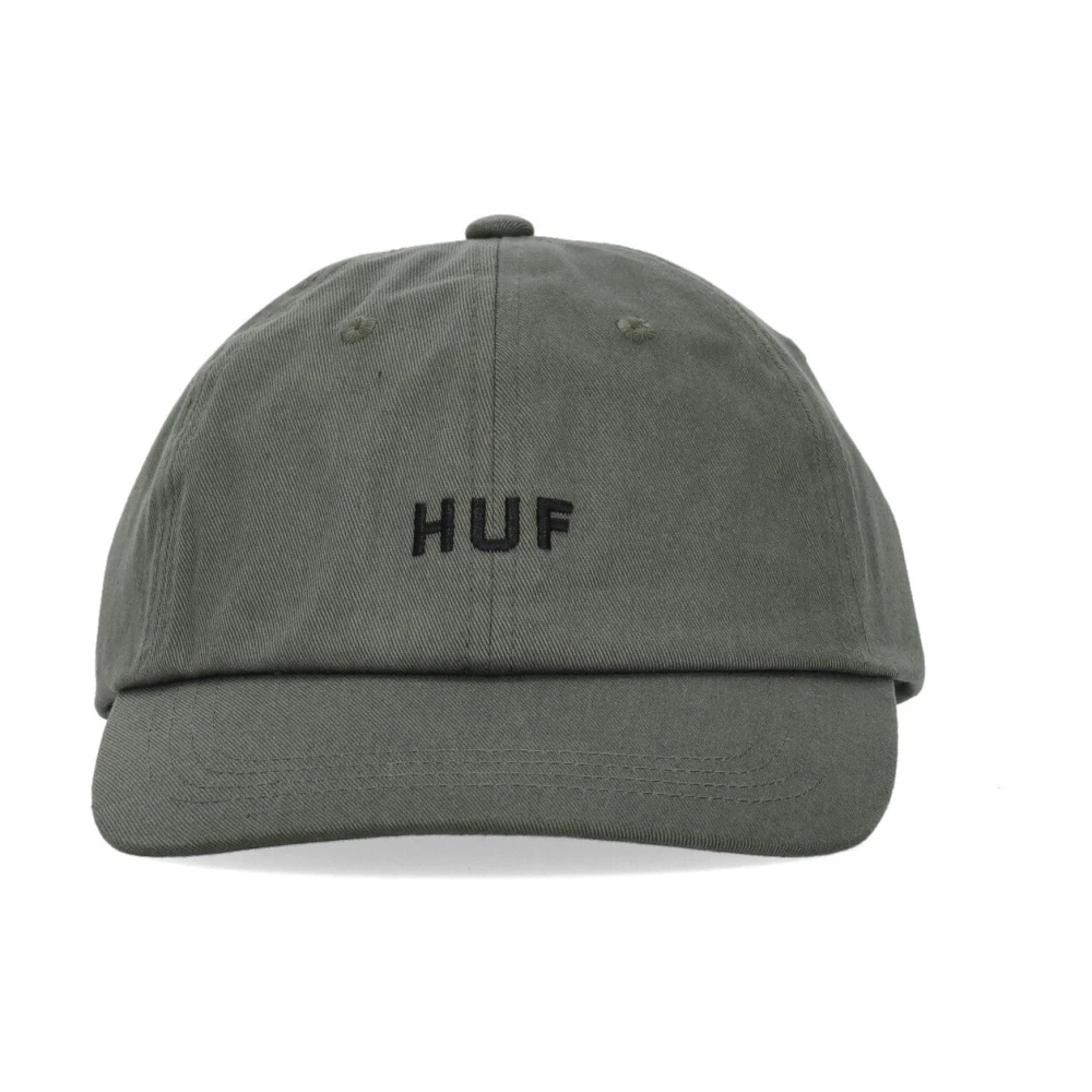 HUF Gebogen klep pet 6 panel hoed Green Heren
