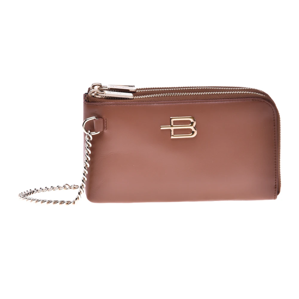 Baldinini Women's Pink Wallets & Cardholders, One Size, Tan Calfskin Wallet