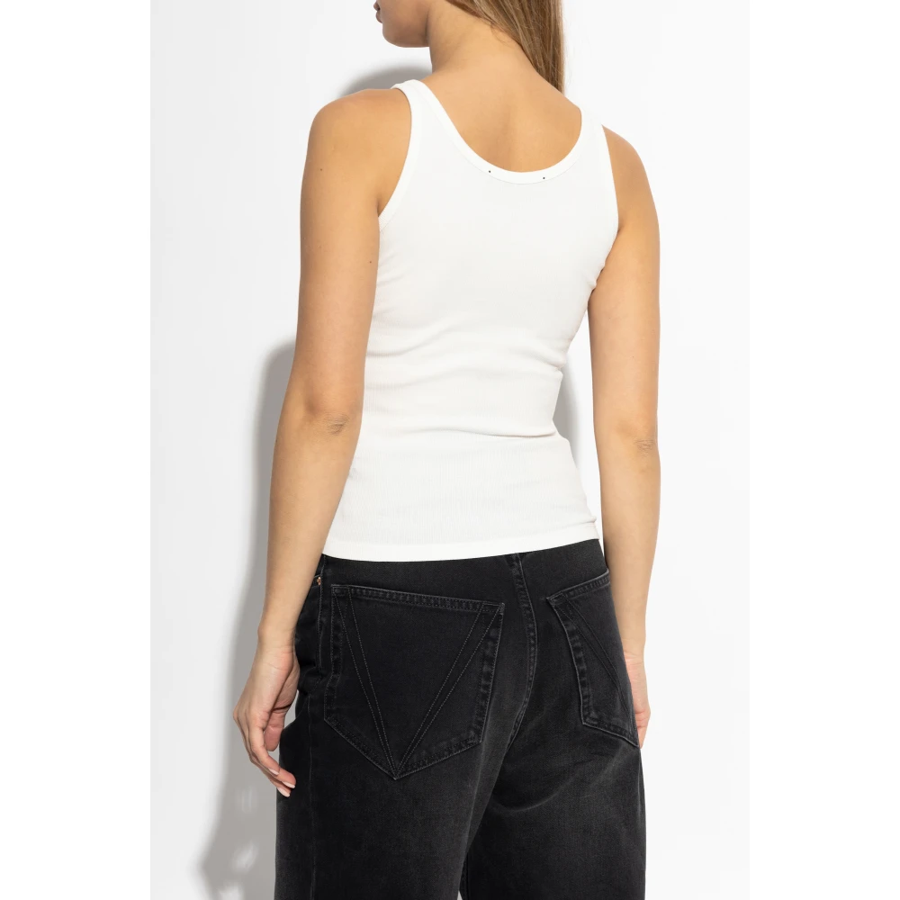 Amiri Geribbelde Top White Dames