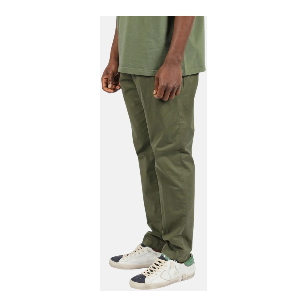 White Sand Katoenen gabardine broek met elastische taille Green Heren