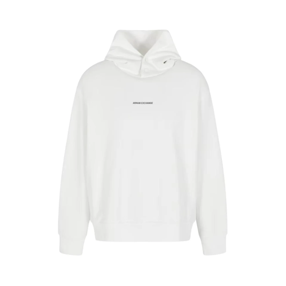 Armani Exchange Witte Hoodie Franse Terry Aw24 White Heren