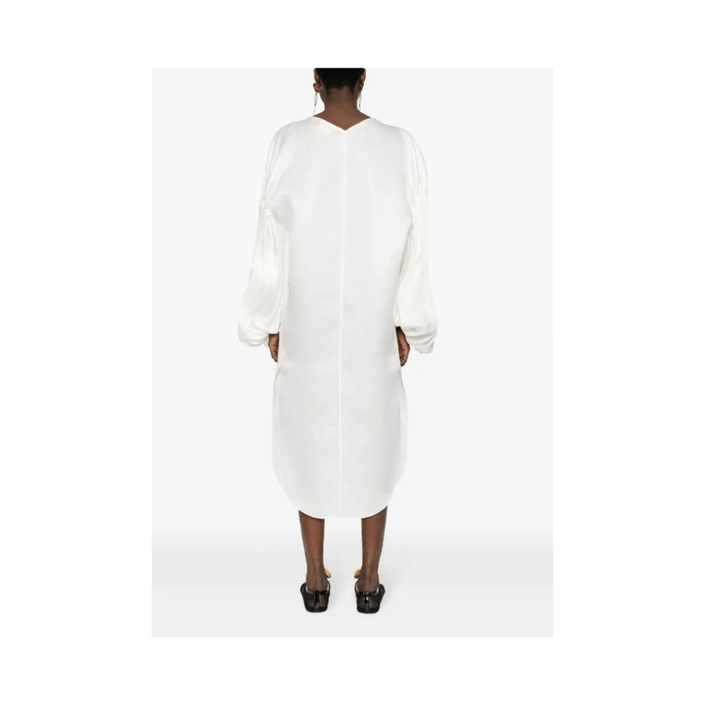 Khaite Zijden Ivoor Witte Midi Jurk White Dames