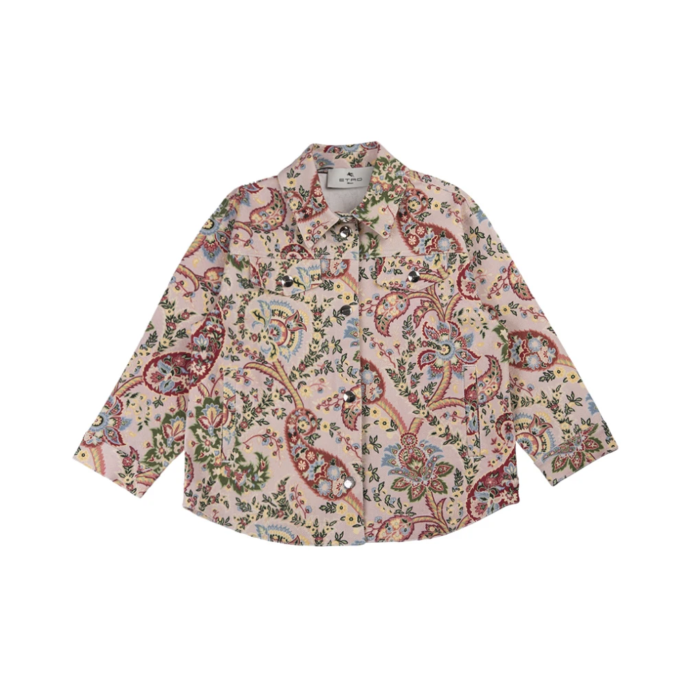 Etro Rosa Paisley Blommig Bull Jacka Multicolor, Flicka