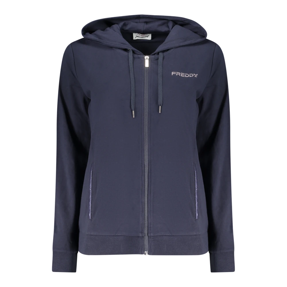 Freddy Women's Blue Long-Sleeved Hoodie - Zip-Throughs - M - Sweatshirts & Hoodies