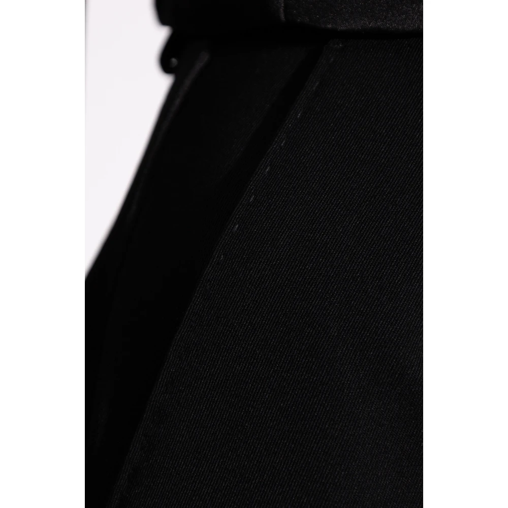 Dolce & Gabbana Wollen shorts met satijnen zijstrepen Black Dames
