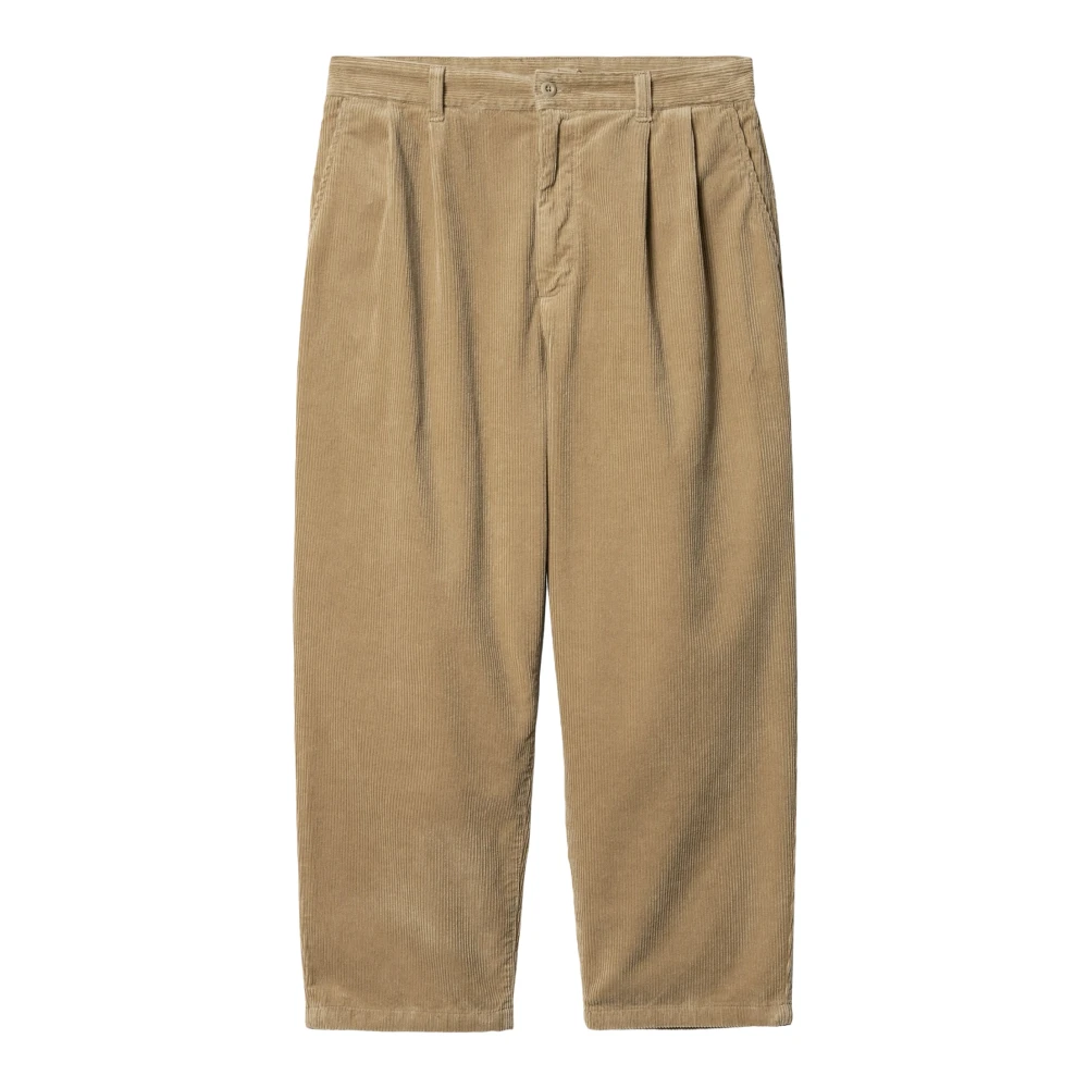 Carhartt Wip Men's Beige Wide Trousers, W33, Loose Corduroy Trousers