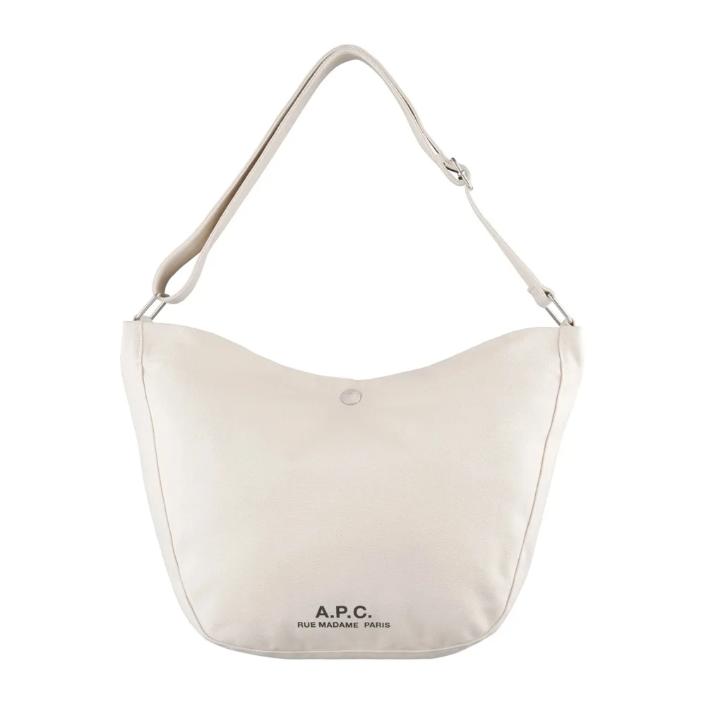 A.p.c. Women's Beige Durable Shoulder Bag With Logo Print