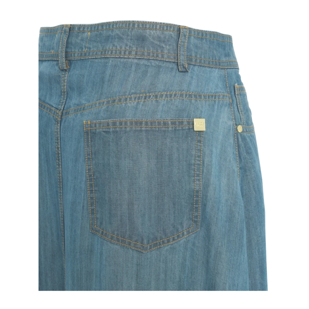 Kaos Blauwe Flared Maxi Rok met Metalen Details Blue Dames