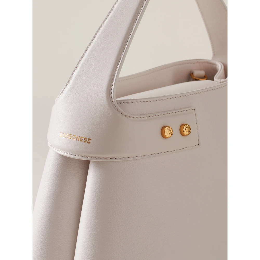 Borbonese Witte leren schoudertas White Dames
