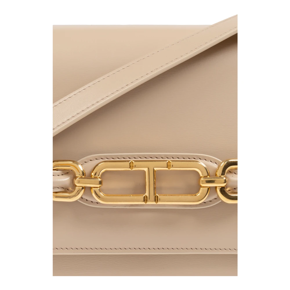 Tom Ford Leren schoudertas Beige Dames