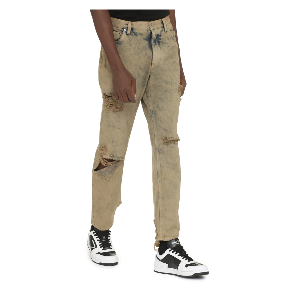 Dolce & Gabbana Versleten 5-pocket jeans Beige Heren