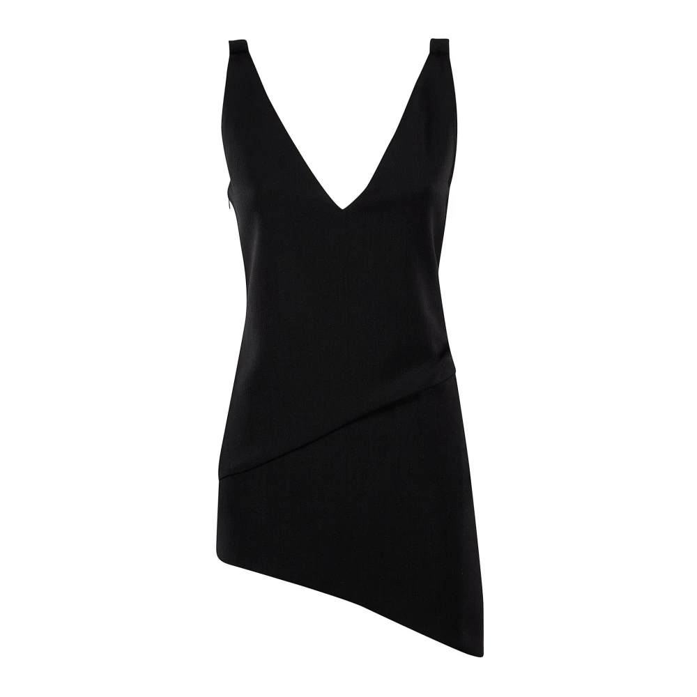 JW Anderson Stijlvol Mouwloos V-hals Mini Jurk Black Dames
