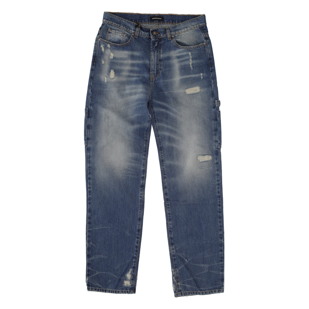 Salvatore Santoro Gescheurde katoenen jeans Blue Heren