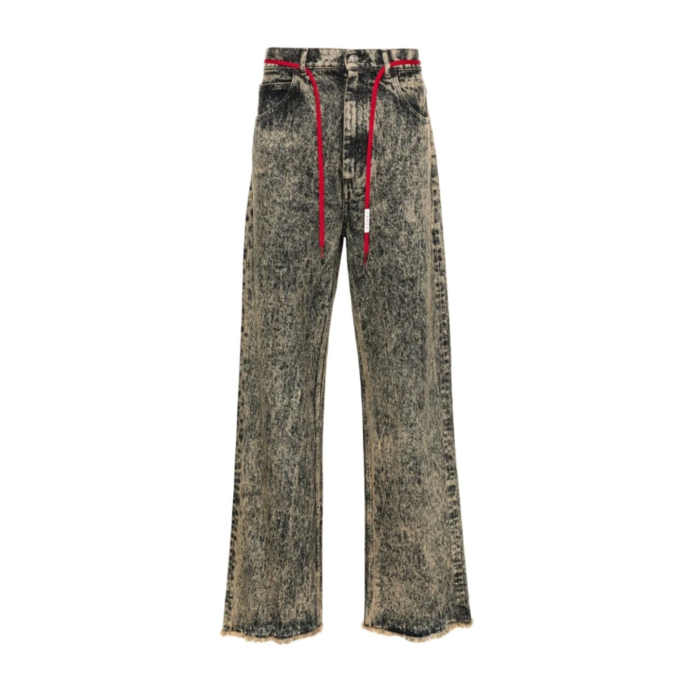 Marni Grijze Denim Jeans met Frontale Rits Green Heren