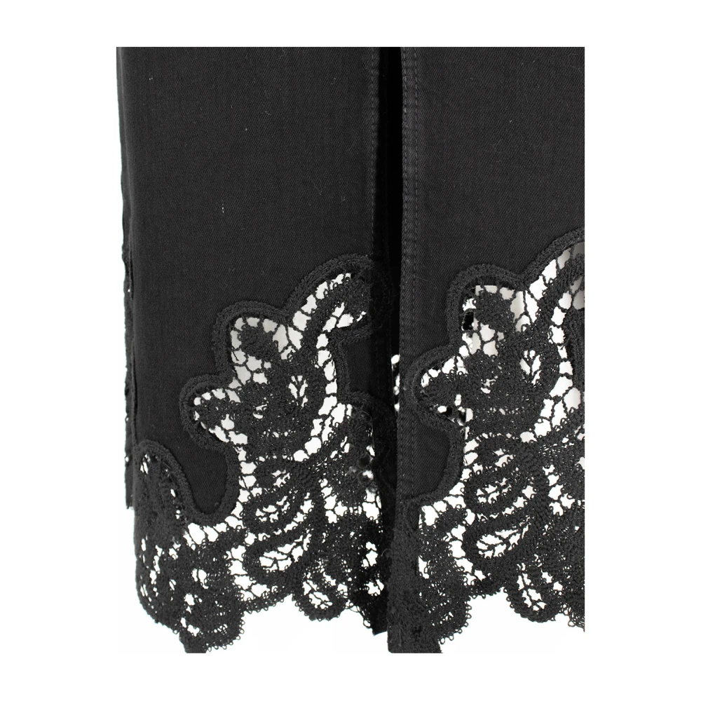 Ermanno Scervino Bloemenkant Lange Rok Black Dames