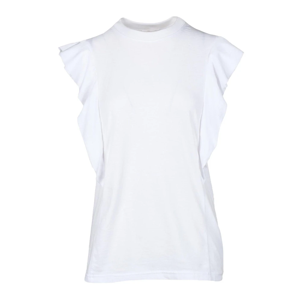 Chloé Katoen Elastaan T-shirt White Dames
