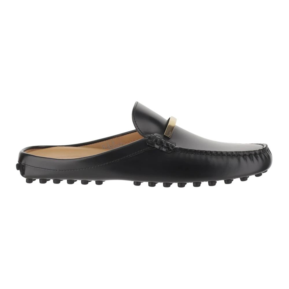 TOD'S Zwarte Leren Loafers Black Dames