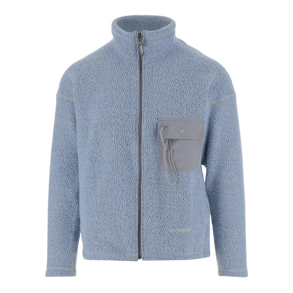 And Wander Logo Wollen Trui met Hoge Kraag Blue Heren