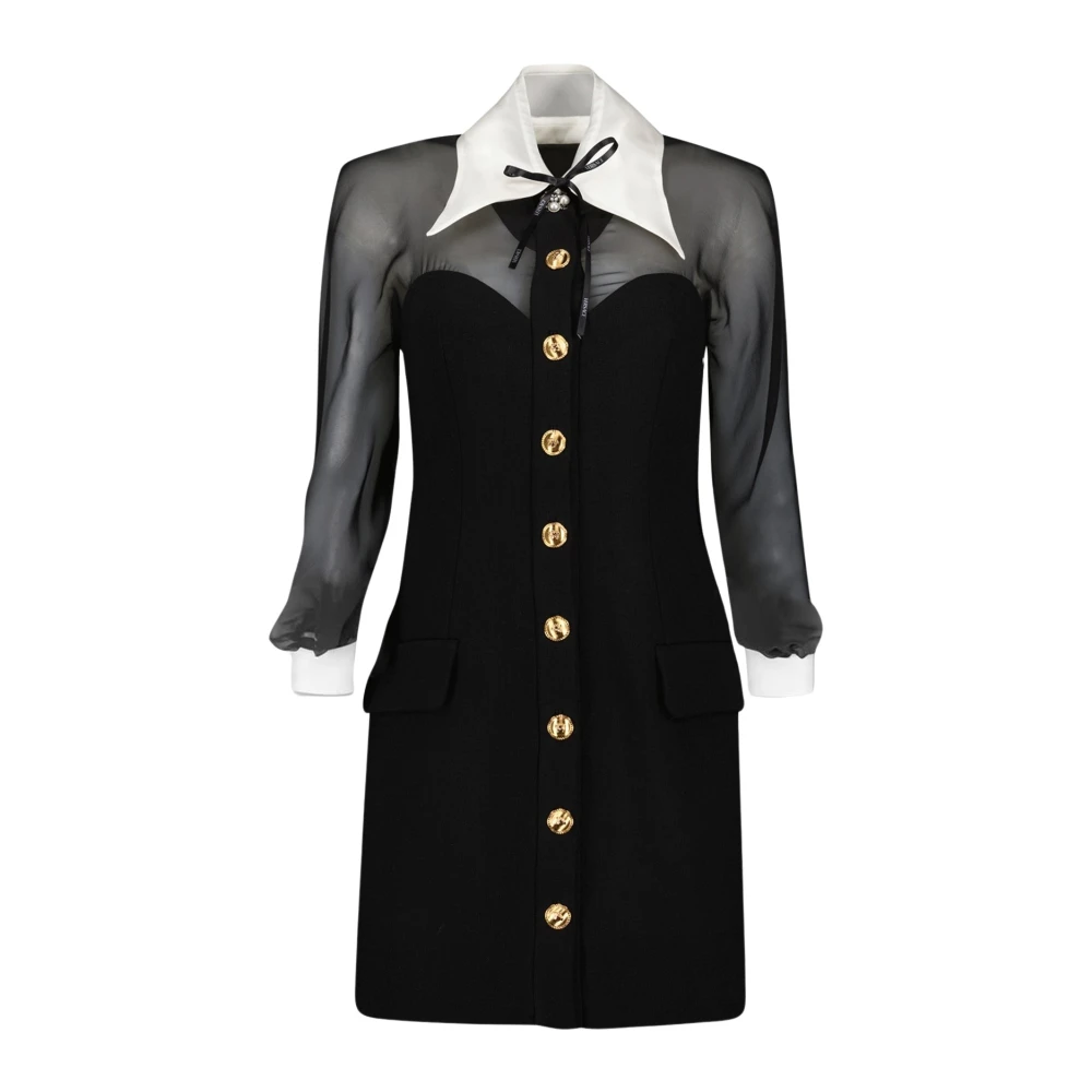 Versace Zwarte Bustier Mini Jurk Black Dames