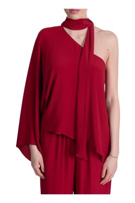 one-shoulder-blouse-with-wide-sleeve-and-neck-scarf
