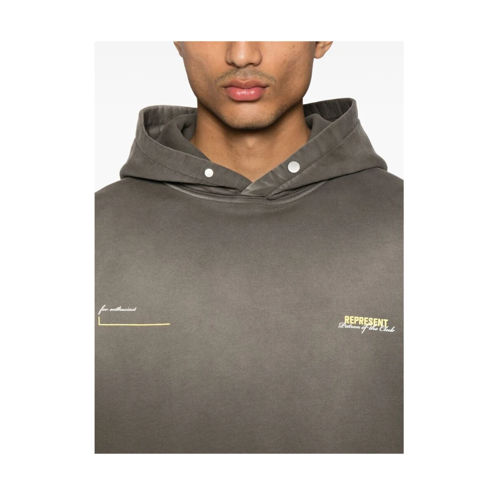 Represent Olijfgroene Sweatshirt met Logo Print Green Heren