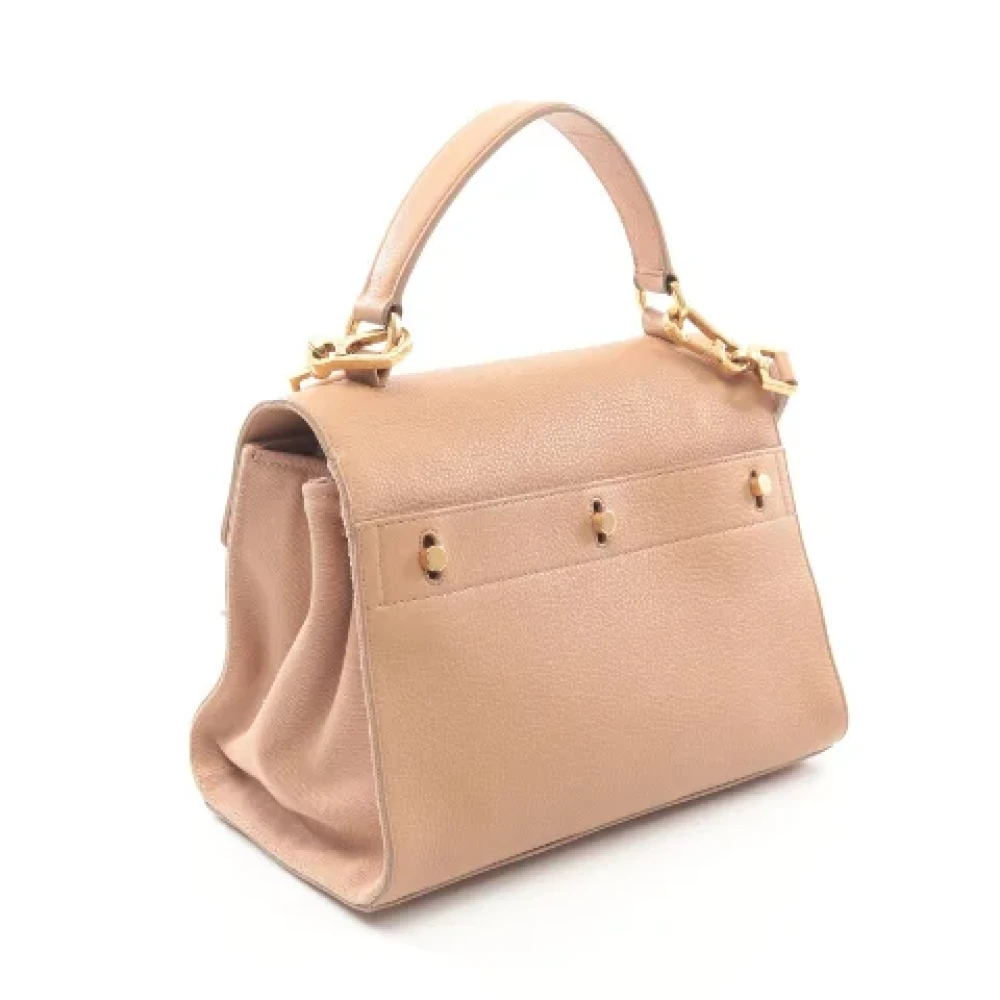 Yves Saint Laurent Vintage Pre-owned Leather handbags Beige Dames