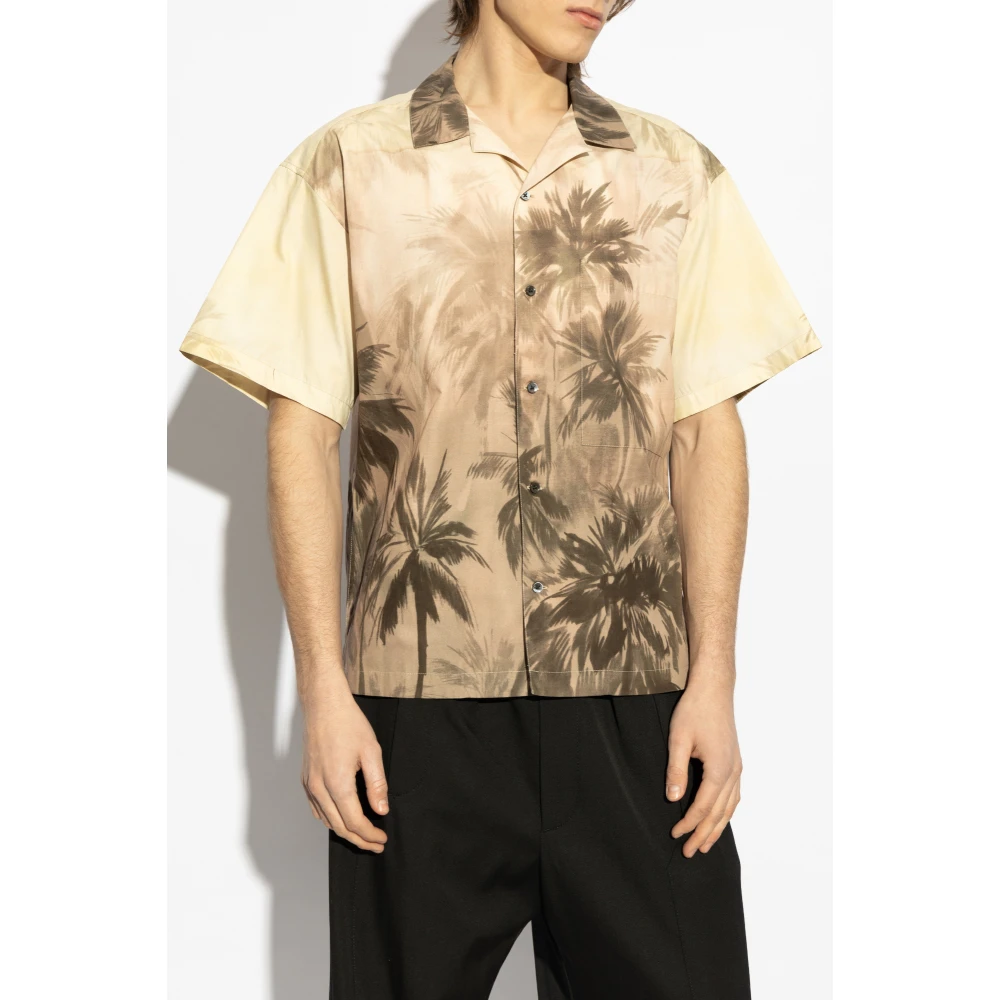 Palm Angels Shirt met print Beige Heren