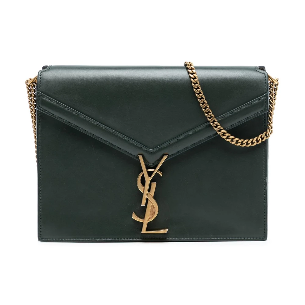 Saint Laurent Vintage Women's Green Pre-Owned Chain Shoulder Bag
