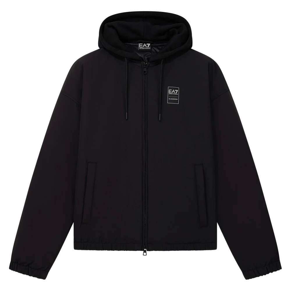 Emporio Armani Ea7 , Zip-Throughs, Male, Black, L, Ea7 Coats