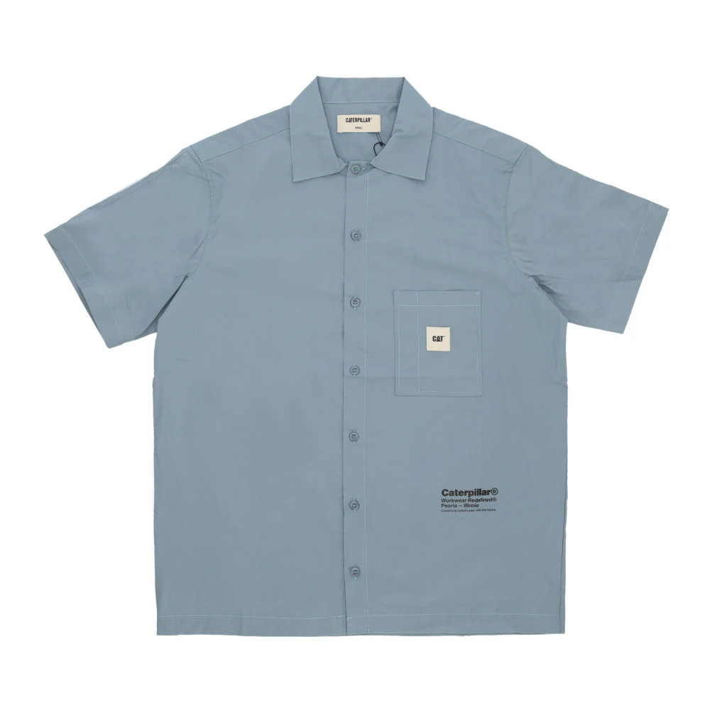 CAT Woestijn Shirt Korte Mouwen Streetwear Blue Heren