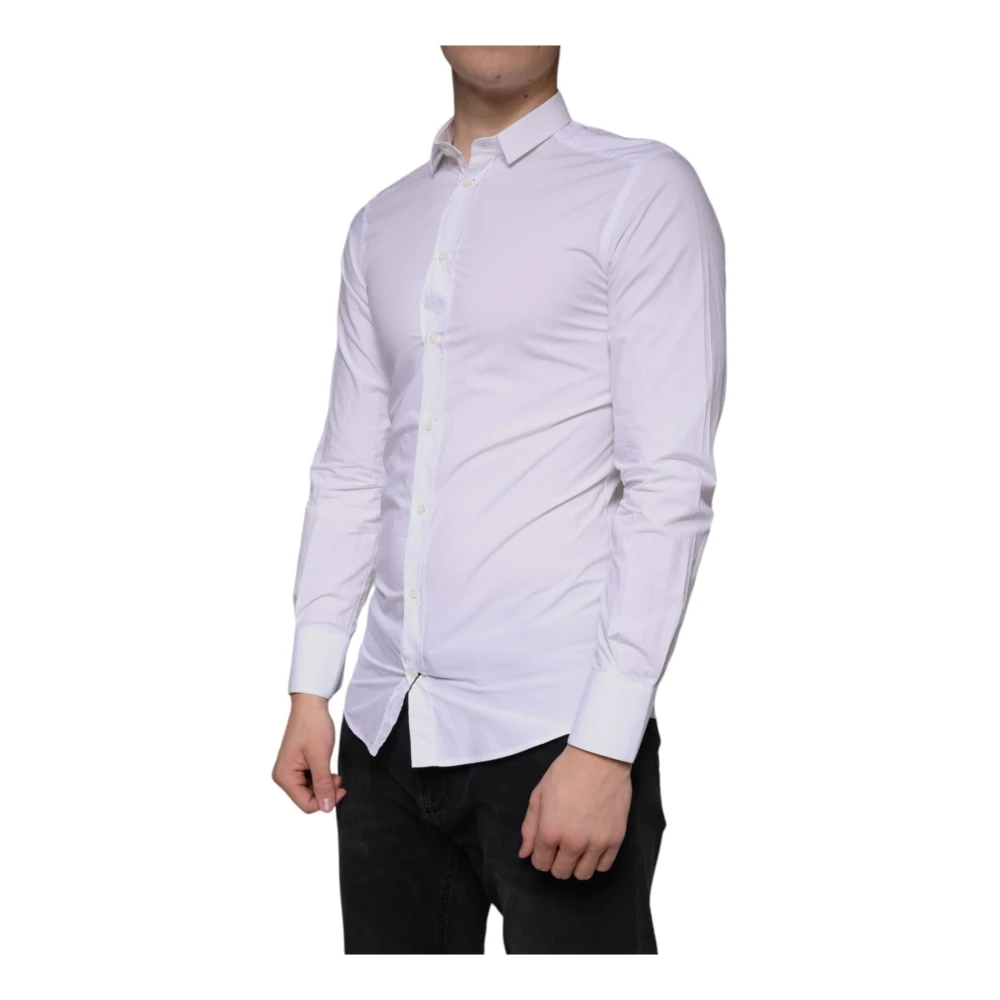 Dolce & Gabbana Witte Katoenen Overhemd Slim Fit White Heren