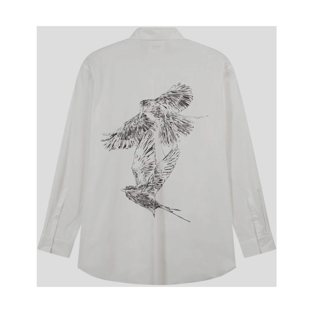 Y-3 Katoenen Bedrukt Shirt White Dames