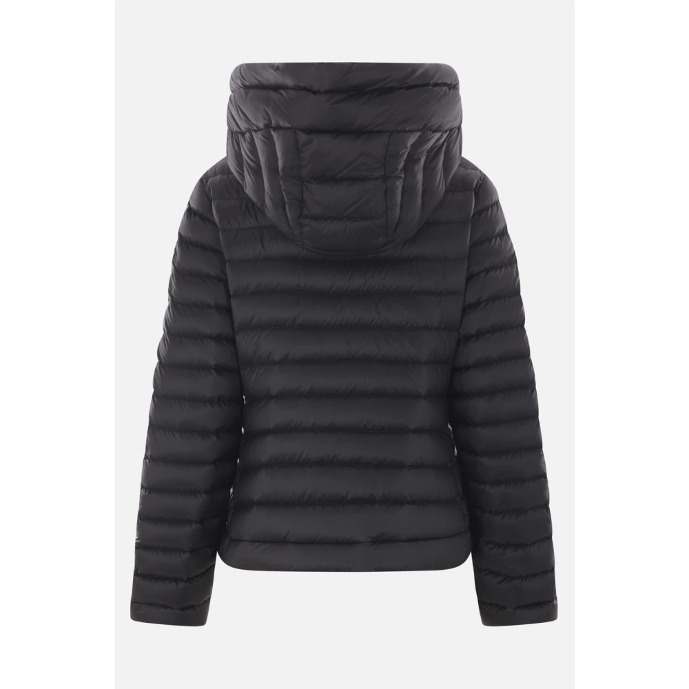 Moncler Zwarte Nylon Hoodiejas Black Dames