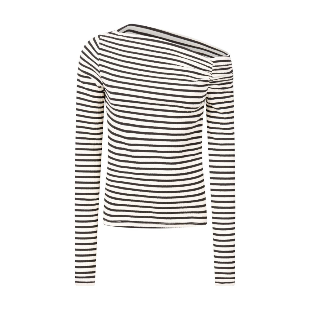 Aaiko Gestreepte lange mouw top Lumia Beige Dames