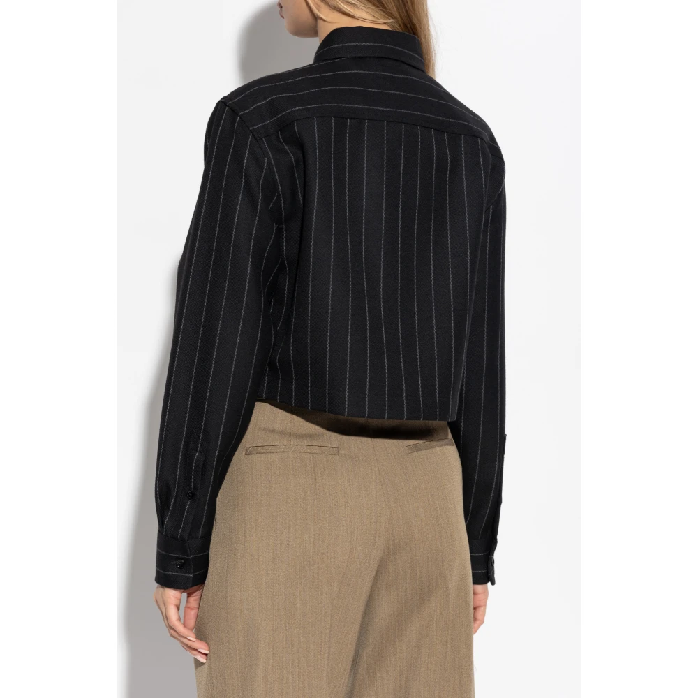 Burberry Kort shirt met zak Black Dames