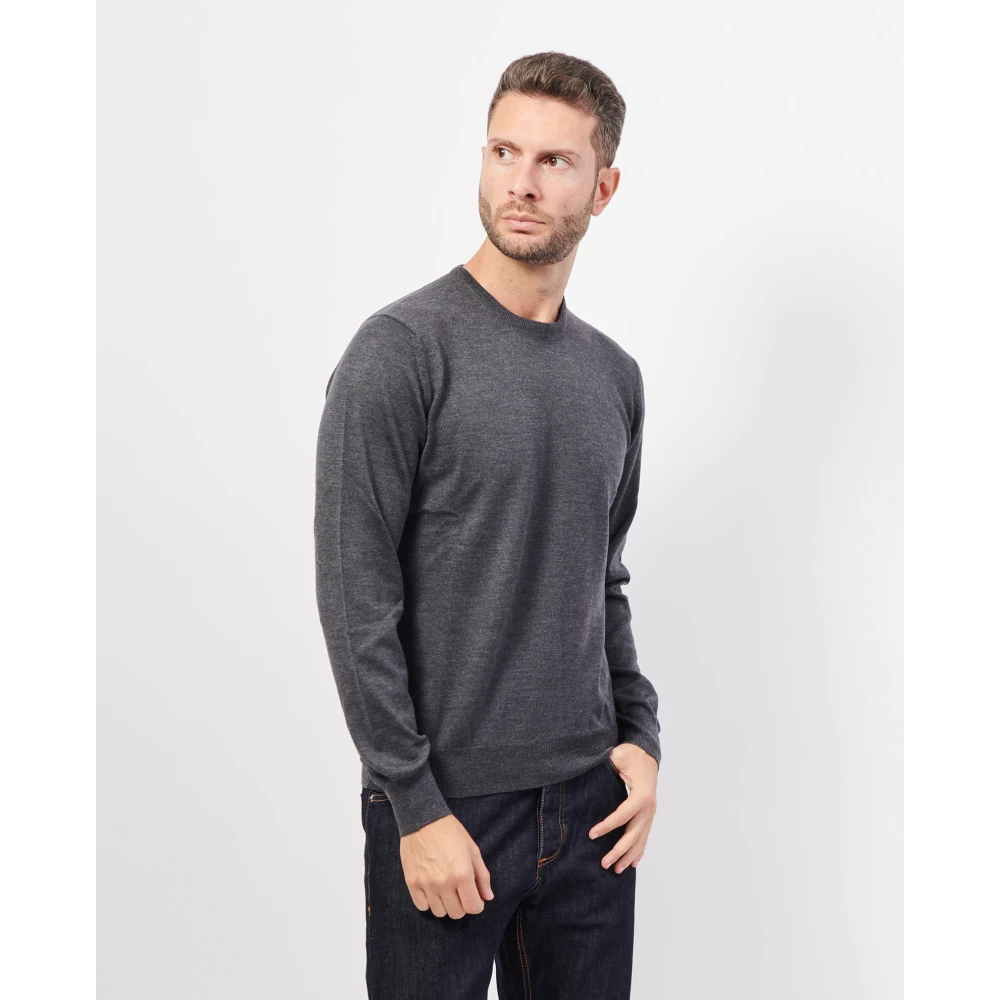 Gran Sasso Grijze Merino Trui Fashion Fit Gray Heren