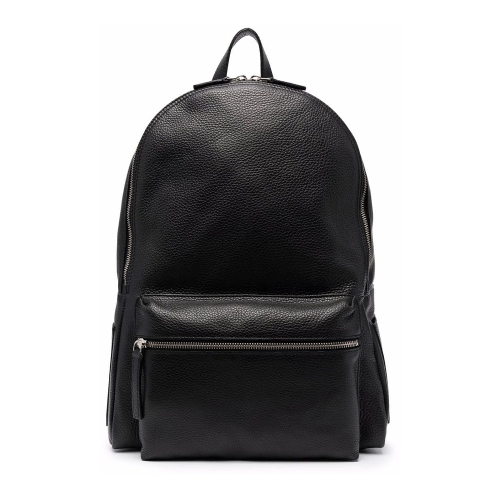 Orciani Uomo Nero Zaino Micron In Pelle Nera