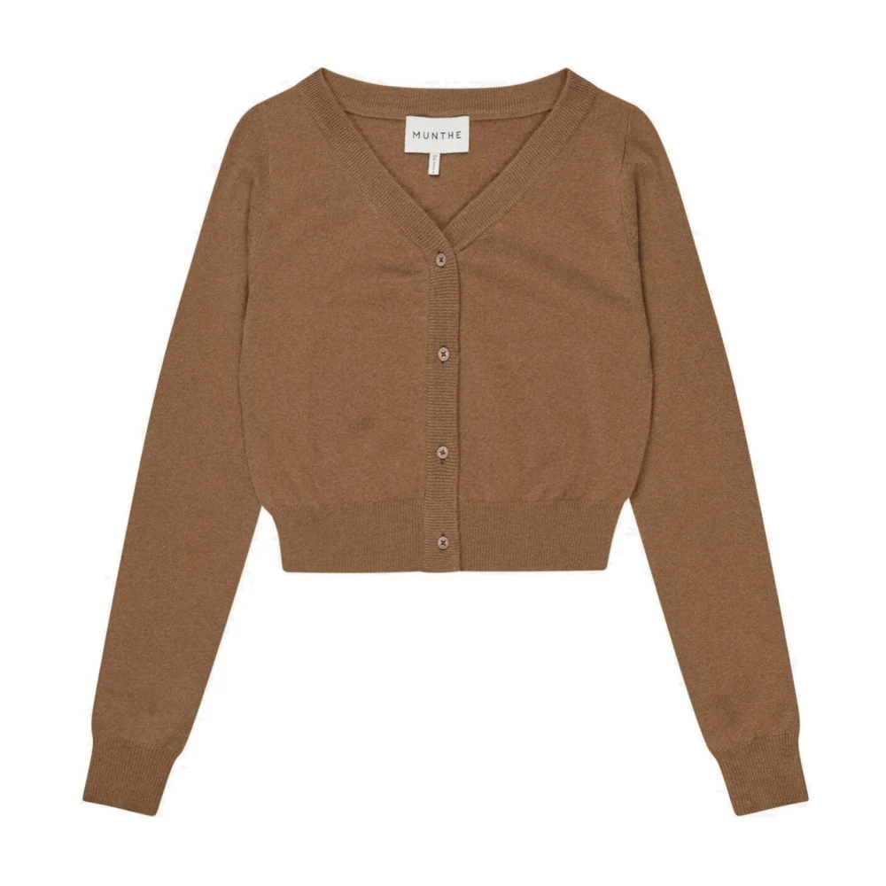 Munthe Elegante Ribafwerking Vest Kameel Brown Dames
