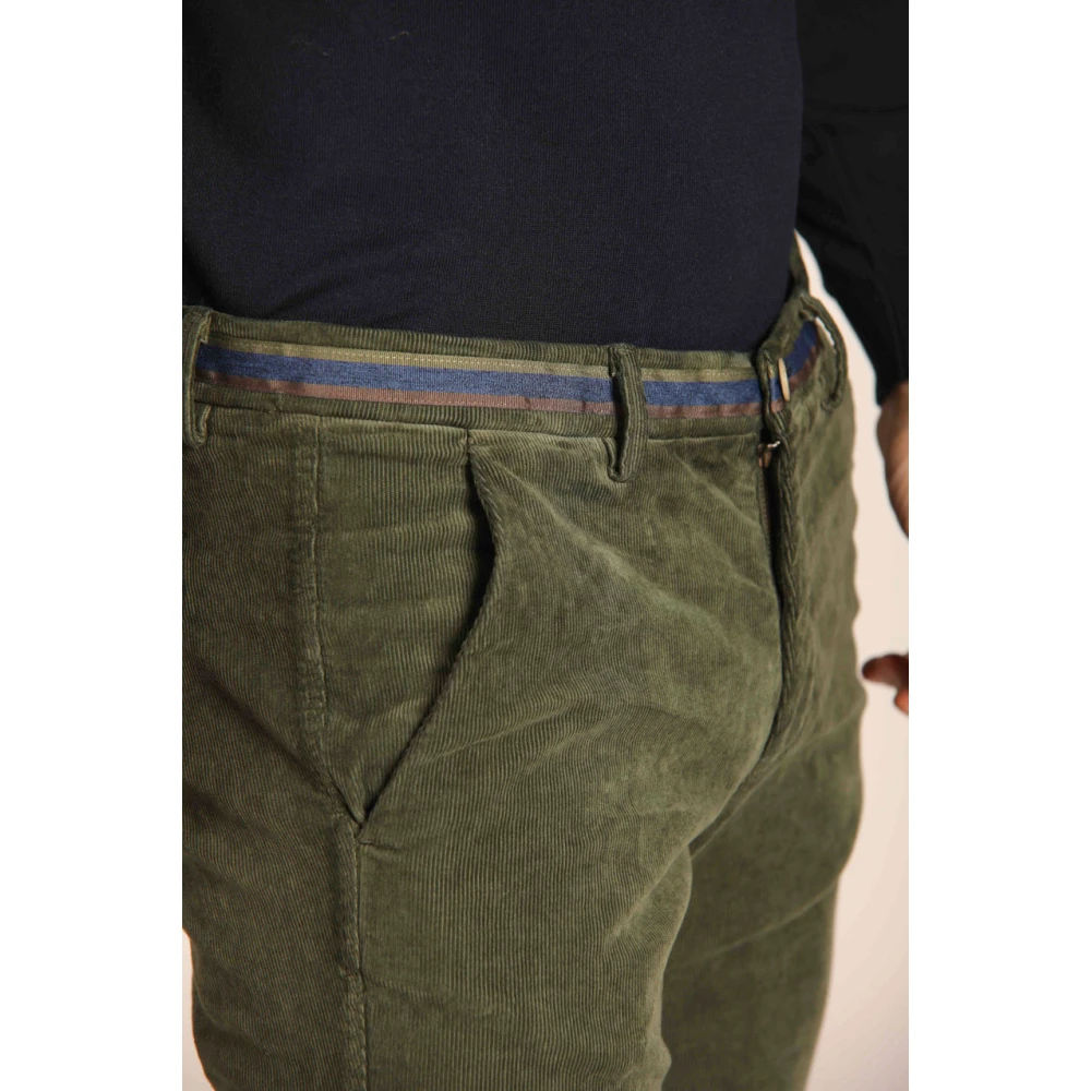 Mason's Fluwelen Winter Chino Broek Slim Fit Green Heren