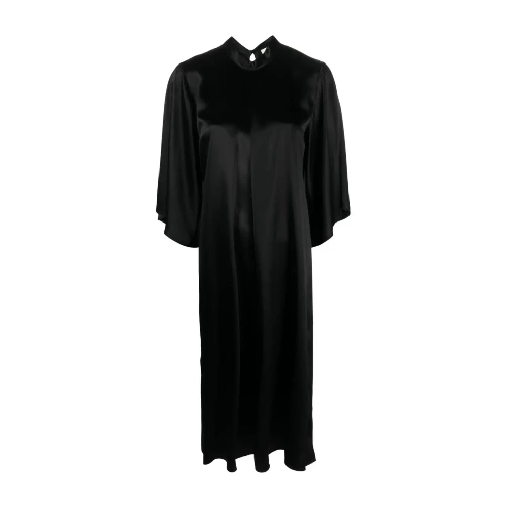 Forte Forte Women's Black Midi Dresses, M, Elegant Midi Dress