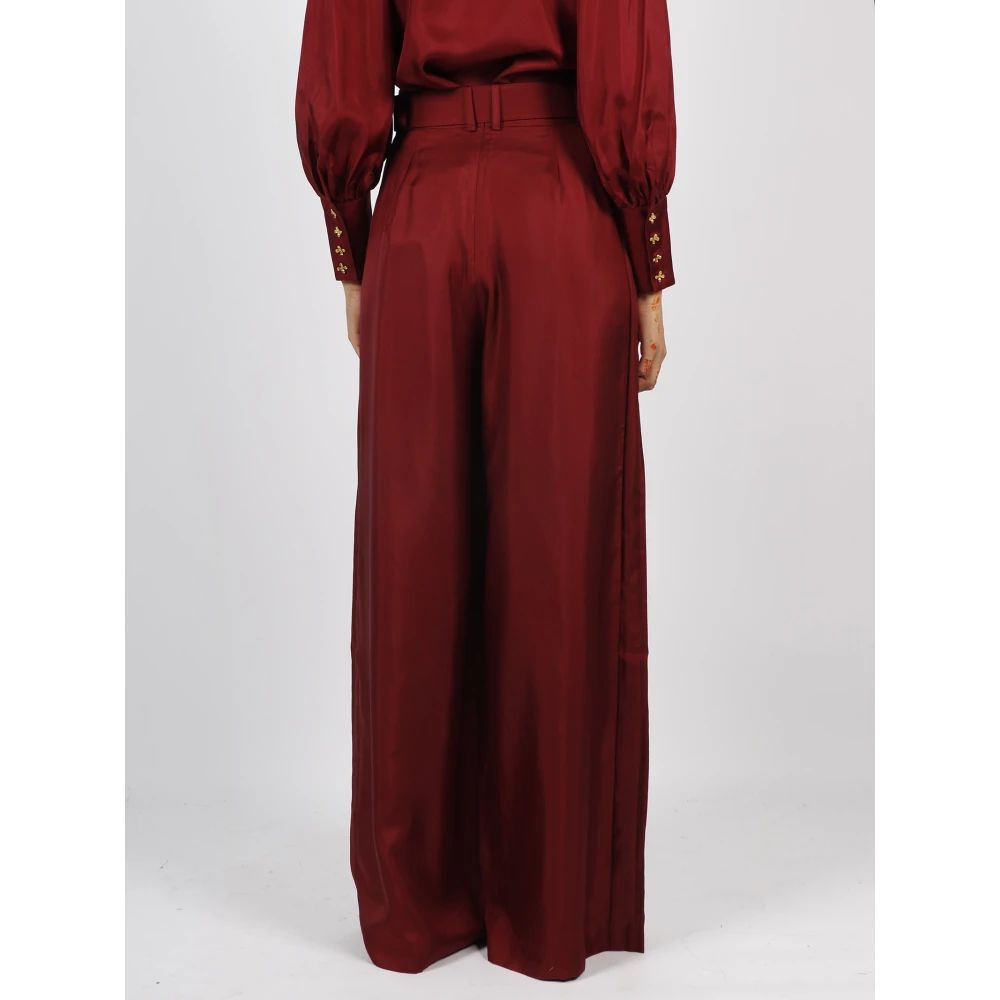 Zimmermann Elegante Zijden Wijde Broek Red Dames