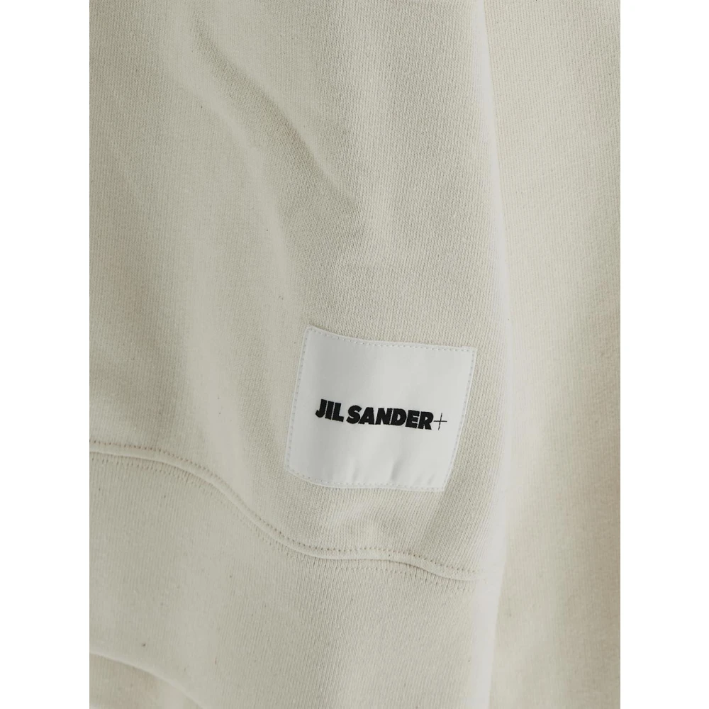 Jil Sander Katoenen Logo Hoodie Beige Heren