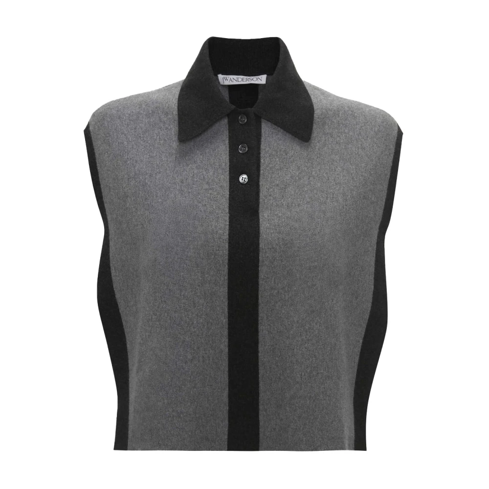 JW Anderson Gelaagde Polo Vest Houtskool Grijs Gray Dames